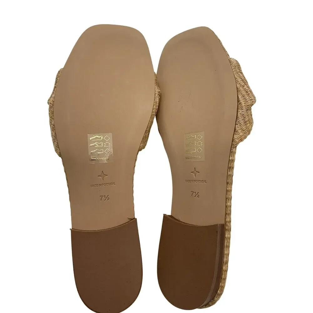 Tuckernuck 'Brit' Beige Raffia Sandals Size 7.5 - Picture 5 of 5